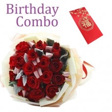 Birthday Package - Rose Bouquet + HKD100 Red Pocket
